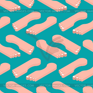 Feet isometric pattern seamless. Toes texture. Two - vector image