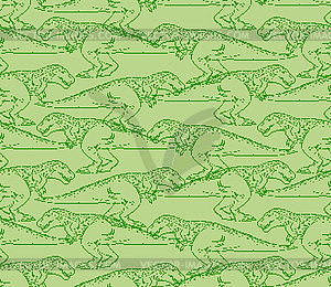 Tyrannosaurus pixel art pattern seamless. Dinosaur - vector clip art