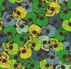 Military Skull pattern seamless. army green Skeleto - vector clipart