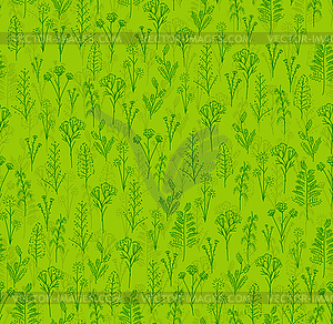Wildflowers hand drawing pattern seamless. Wild - vector EPS clipart