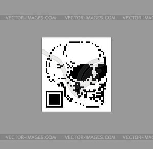 QR code skull . Symbol - vector image