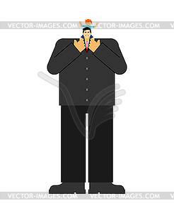 Son is on fathers neck. Son sits on his father - vector clip art