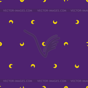 Crescent face pattern seamless. Moon With Face - vector clipart