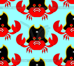 Crab Pirate pattern seamless. sea cancer - vector clip art