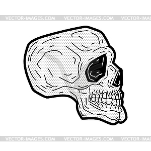 Skull pop art. Skeleton head  - vector clipart