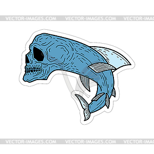 Fish skeleton . Terrible variety of fish. Fish skull - vector clipart