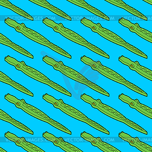 Crocodile pattern seamless. isometric Alligator - vector image