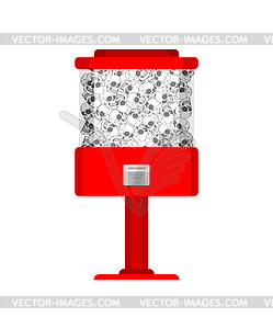 Машина для изготовления жевательной резинки с черепом. смертоносная конфетная машина иллю - клипарт в формате EPS