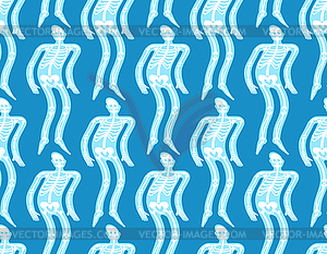 Ghost of transparent man with bones pattern - vector image