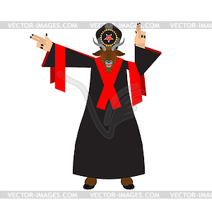 Evil preacher Baphomet Demon. Devil Black Mass sata - vector image