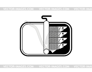 Canned anchovy. canned goods anchovies - vector clipart