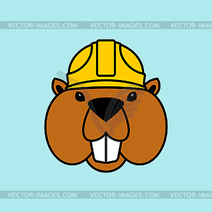 Beaver in helmet symbol. Sign for construction - vector EPS clipart