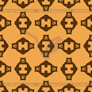 Bear and honey pattern seamless. background - vector clipart