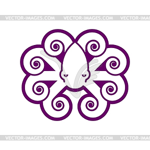 Octopus sign logo. poulpe symbol. devilfish icon. - vector clip art