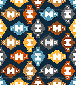 Bear and honey pattern seamless. background - vector image