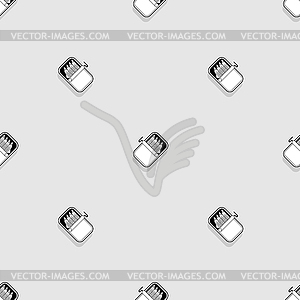 Canned anchovy pattern seamless. canned goods - vector clipart