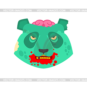 Zombie panda . Zombi chinese bear. Beast revived - vector clip art