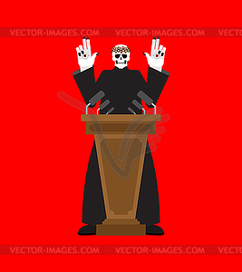 Prophet of death. Doomsday preacher. Devil seer - royalty-free vector clipart