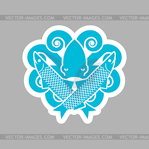 Seafood logo. Octopus and fish sign. Icon for fish - vector image