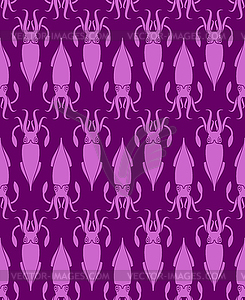 Squid pattern seamless. calamary background. Baby - vector image