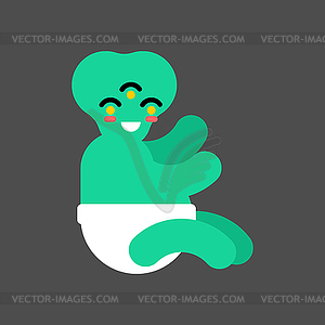 Alien little baby . extraterrestrial child. Little - vector image