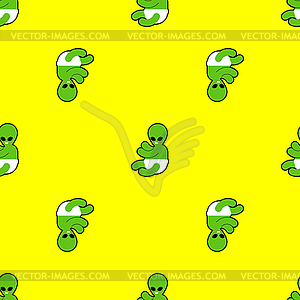 Alien baby pattern seamless. extraterrestrial - vector image