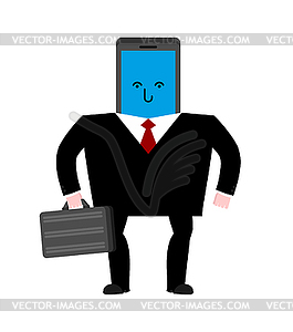 Smartphone businessman . phone boss - vector image