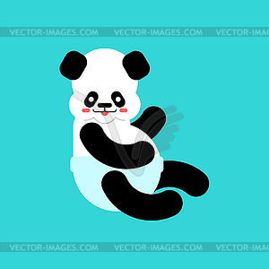 Panda Little baby. Chinese bear little kid. beast - stock vector clipart