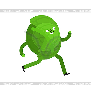 Cabbage is running. Sports vegetable - vector clipart