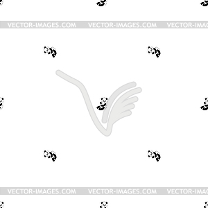 Little Panda pattern seamless. Chinese bear little - stock vector clipart