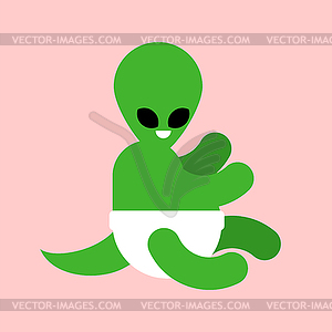 Alien baby . extraterrestrial child. Little - vector clip art