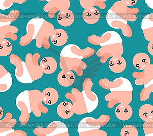 Little baby pattern seamless. little kid background - vector clipart