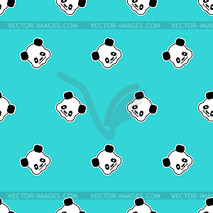 Little Panda pattern seamless. Chinese bear little - vector image