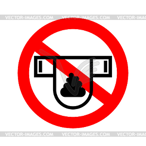 Stop Dirty diaper. Red prohibitory road sign. Ban - vector image