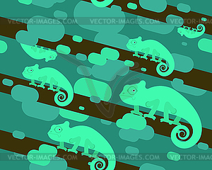 Chameleon pattern seamless. cartoon Reptile - vector clipart