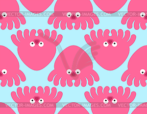 Octopus cute cartoon pattern seamless. Little poulp - vector clipart / vector image