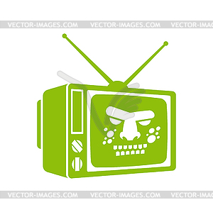 Zombie TV. Zombi televisor. brainwashing concept. - vector clip art