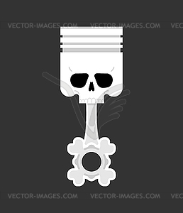 Piston skull emblem of motorcycle club. Piston - vector clip art