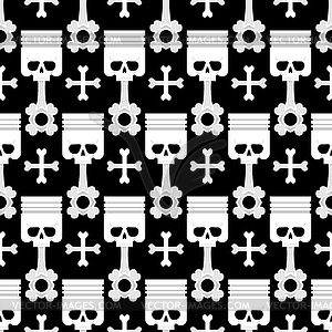 Piston skull background of motorcycle club. Piston - vector clipart