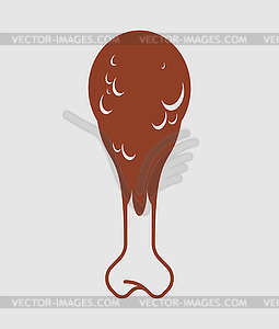 Fried chicken leg icon. Roast chicken leg sign. - vector clip art