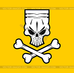 Piston skull emblem of motorcycle club. Piston - vector clipart