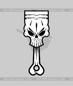 Piston skull emblem of motorcycle club. Piston - vector clip art