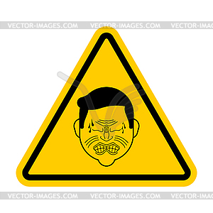 Attention tension. Yellow road sign danger. - vector clipart