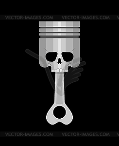 Piston skull emblem of motorcycle club. Piston - vector clipart
