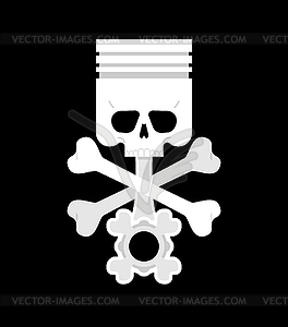 Piston skull emblem of motorcycle club. Piston - vector clip art