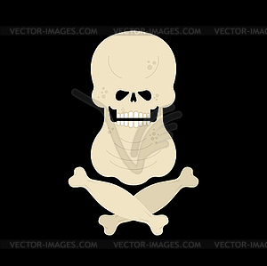 Fat skull. Thick skeleton head - vector image