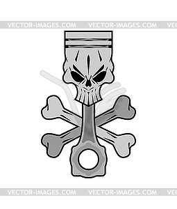 Piston skull emblem of motorcycle club. Piston - vector clip art