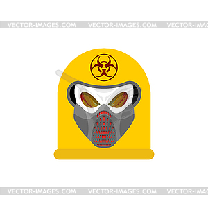 Biohazard Skull in mask. Skull in chemical - vector clipart