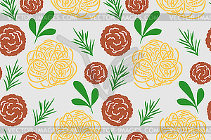 Pasta and meatballs pattern seamless. Food - vector clipart