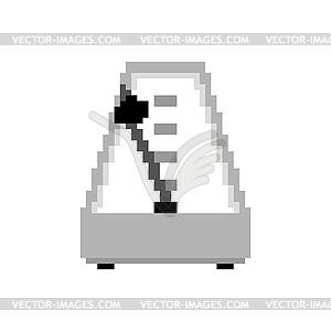 Metronome pixel art. 8 bit device that marks short - vector image